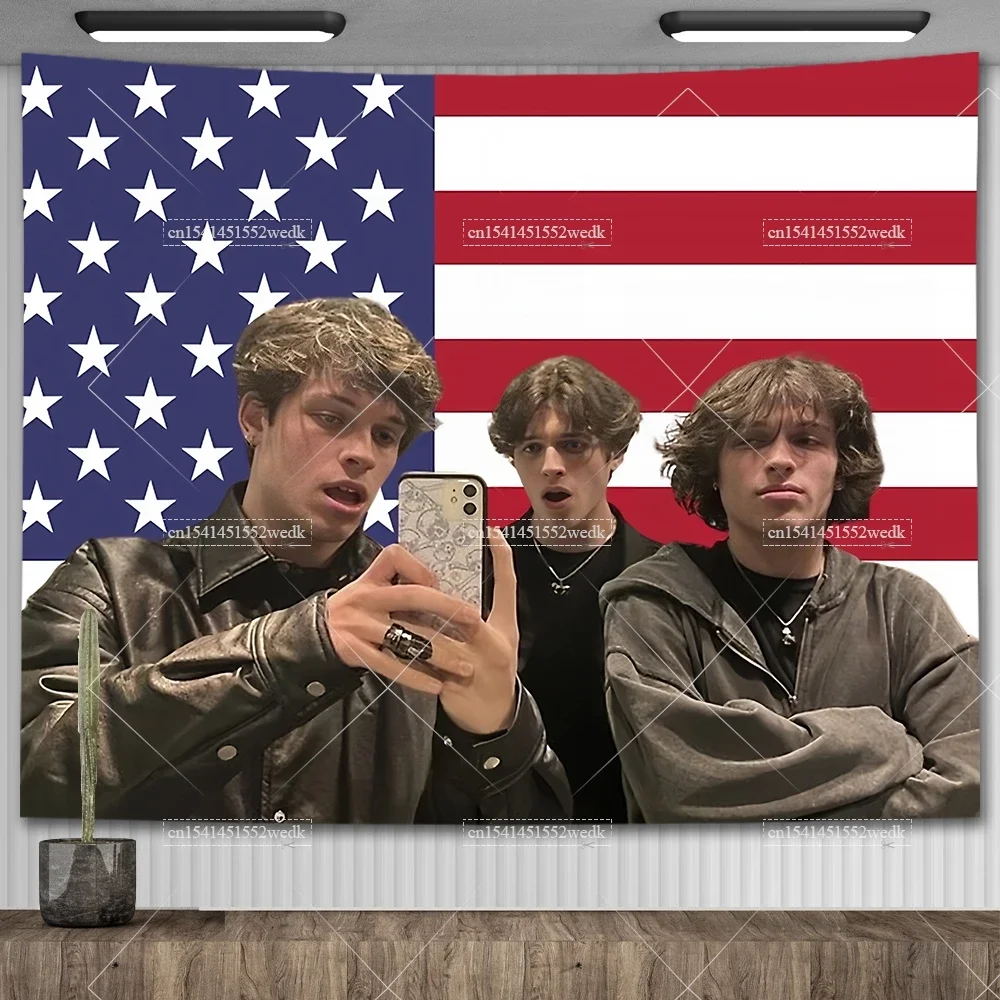 3X5 Ft American Flag Triplets Sturniolo Matt Chris Nick Meme Wall Hanging Aesthetic Home And Garden Banners