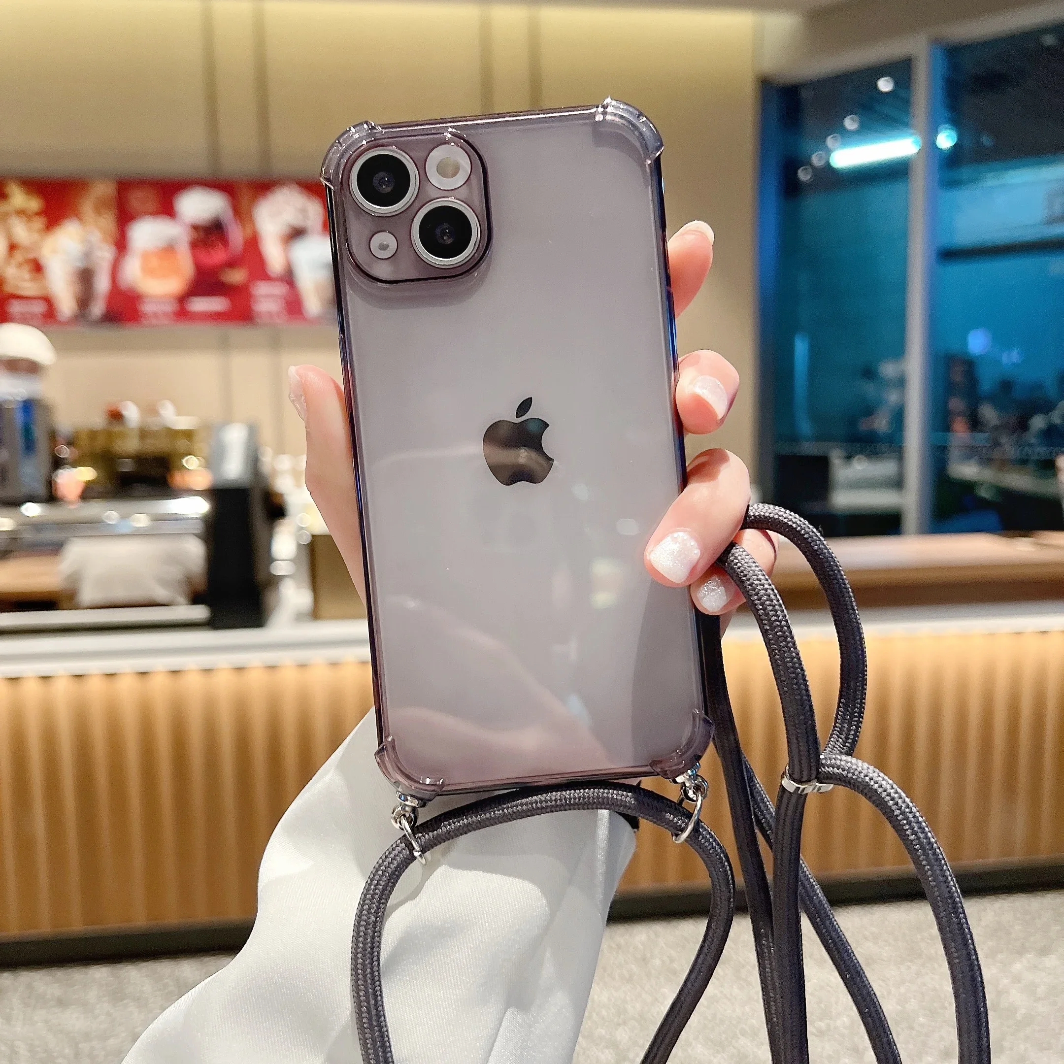 Чехол для телефона из жидкого силикона с ремешком перекрестного воротника