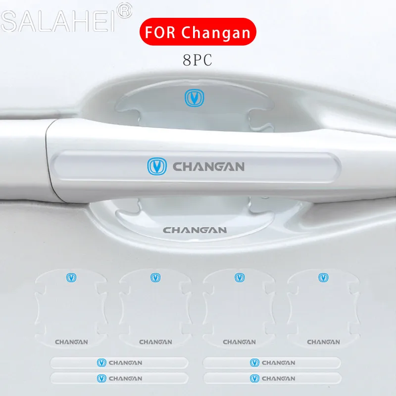 Фото 8 шт. прозрачных наклеек для защиты дверных ручек от царапин для Changan CS55 CS75 CS35 CS95, декоративные наклейки, аксессуары для стайлинга автомобиля №2