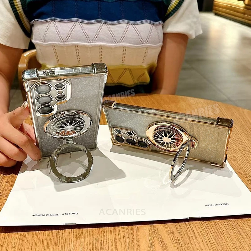 Чехол-держатель с вращающимся гироскопом S 24 25 22 чехол для Samsung Galaxy S24 S25 S23 S22 S21 S20 Fe