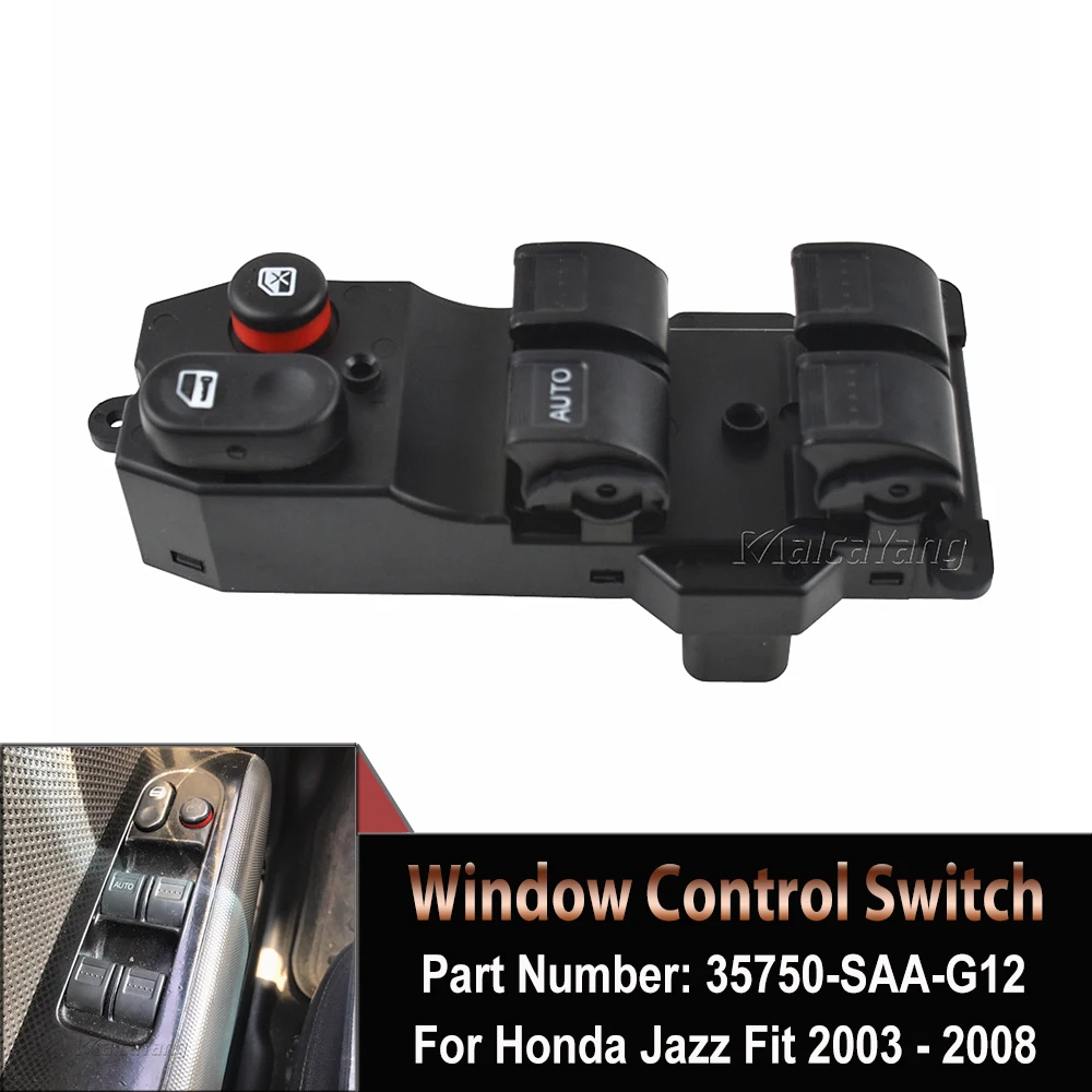 

New Power Window Lifter Switch 35750SAAG12M1 For Honda Jazz Fit 2003 2004 2005 2006 2007 2008 35750-SAA-G12 35750-SAA-G12-M1