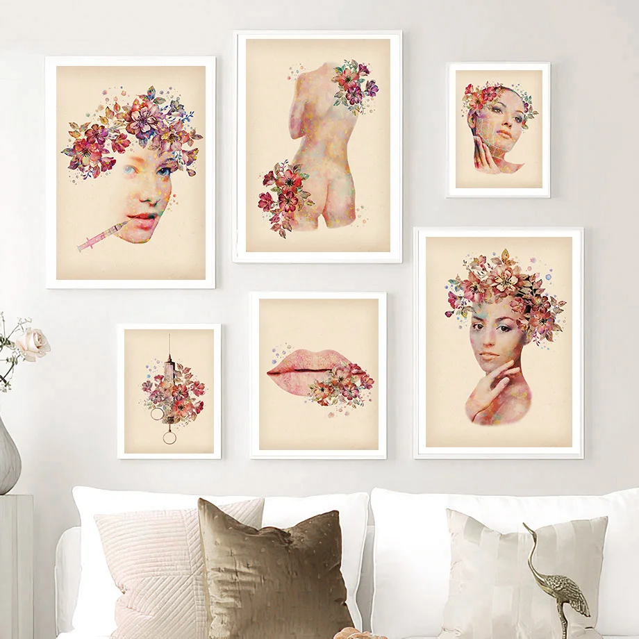 

Retro Cosmetic Surgery Beauty Medical Makeup Nordic Posters And Prints Wall Art Canvas Painting Wall Pictures For Clinic Decor