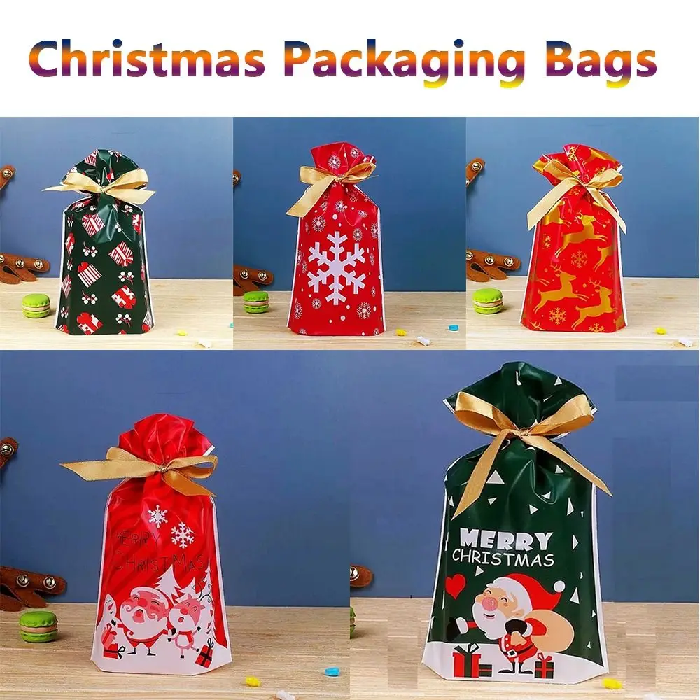 

Wedding Favors Kids Gifts Party Supplies Snack Cookies Storage Santa Claus Elk Plastic Baking Packaging Xmas Candy Bags