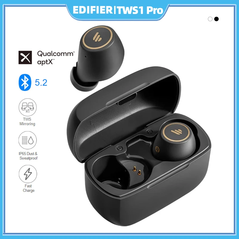 EDIFIER-auriculares inalámbricos TWS1 Pro con Bluetooth 5,2, dispositivo aptX adaptable, 42 horas de reproducción, carga rápida tipo C, CVC8.0, cancelación de ruido