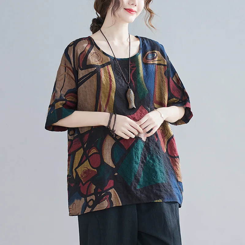 

Cotton Large Size Women Loose Shirt Bottoming Shirt Women Bat Sleeve Ins Top Women Shirts Blouses