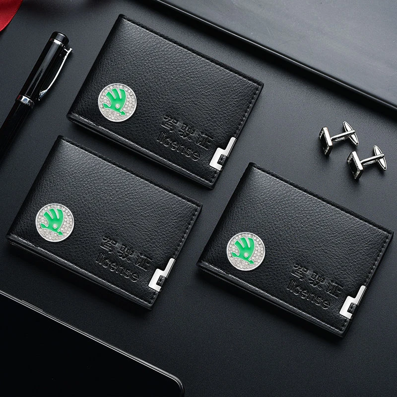 

1 Pack Car Suede Waterproof Durable Car Driving License Cover Credit Card Holder For Skoda Octavia Superb Rapid Kodiaq Karoq Etc