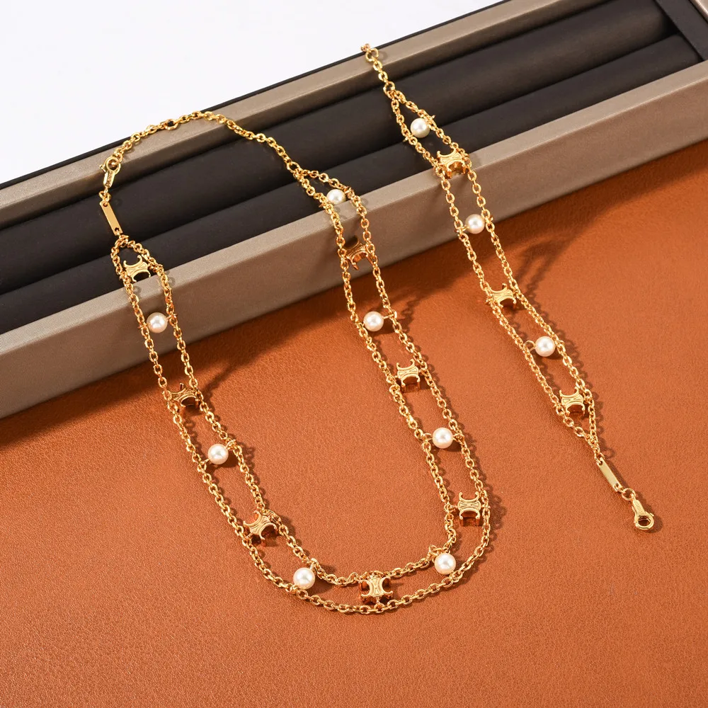 

European and American fashion splicing chain necklace