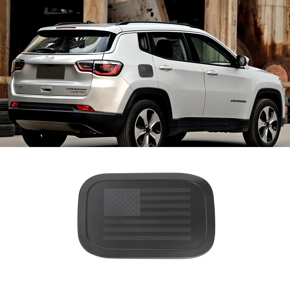 

Fuel Filler Tank Cap Decorative Cover Trim for Jeep Compass 2017 2018 2019 2020 2021 Car Exterior Accessory Aluminum Alloy Black