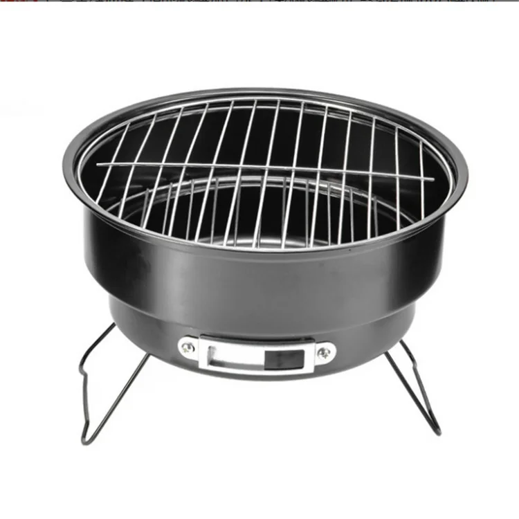 portable grill for bbq round stainless steel bbq stove mini camping wood and charcoal barbecues grill bbq grill barbecue grill free global shipping