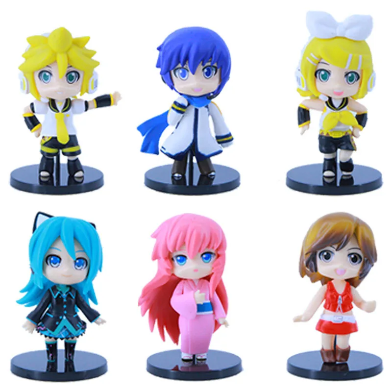 

6 шт. фигура аниме Хатсуне Мику Ниме с пряжкой с ключом кулон Хатсуне Мику наружные аксессуары игрушки подарок