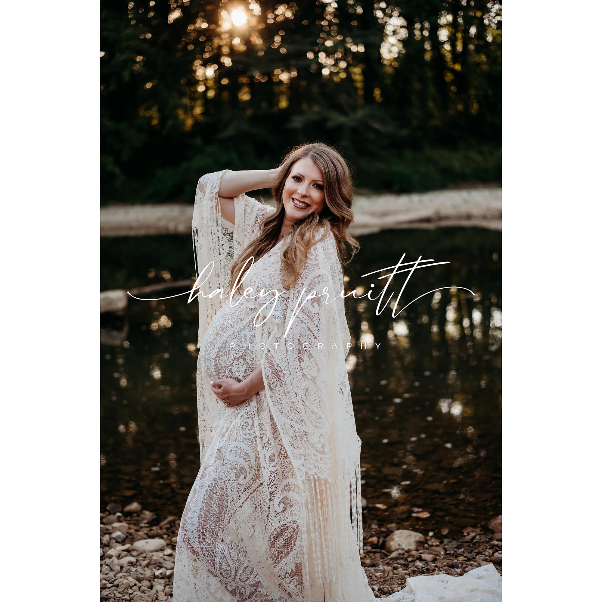 Photo Shoot Props Maternity Dress Boho Pregnant Floral Lace Gown Maxi Robe for Woman Photography Accessories Baby Shower Gift enlarge