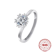 vs2 1 carat diamond ring for women silver color 925 jewelry bizuteria topaz gemstone wedding jewelry 925 white diamond ring box