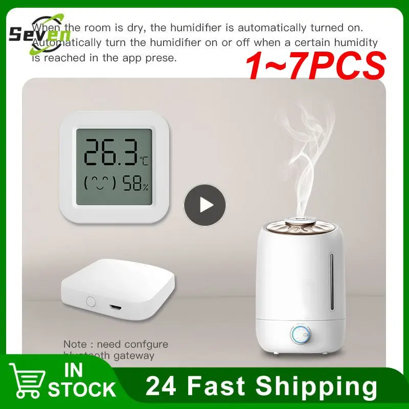 

1~7PCS Tuya Zigbee Temperature Humidity Sensor Fridge Sensor Mini LCD Digital Display bluetooth-compatible Thermometer