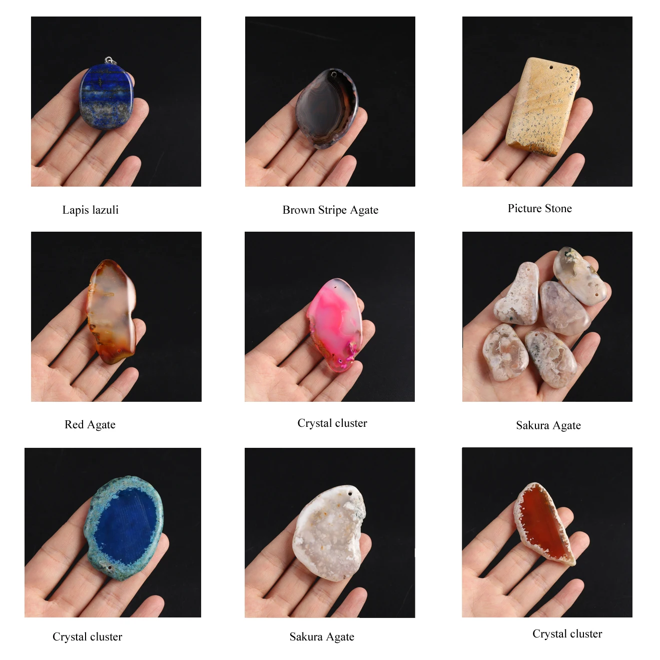 

Natural Amethyst Agate Dragon Blood Stone Random Geometric Shape Pendant Reiki Healing Jewelry Accessories DIY Accessories Gift