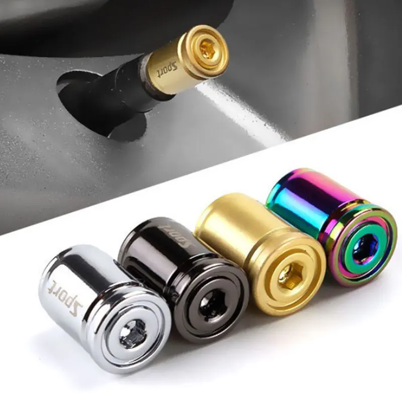 

4x Titanium Anti-theft Car Tire Valve Cap Aluminum Sport Exterior Auto Air Caps