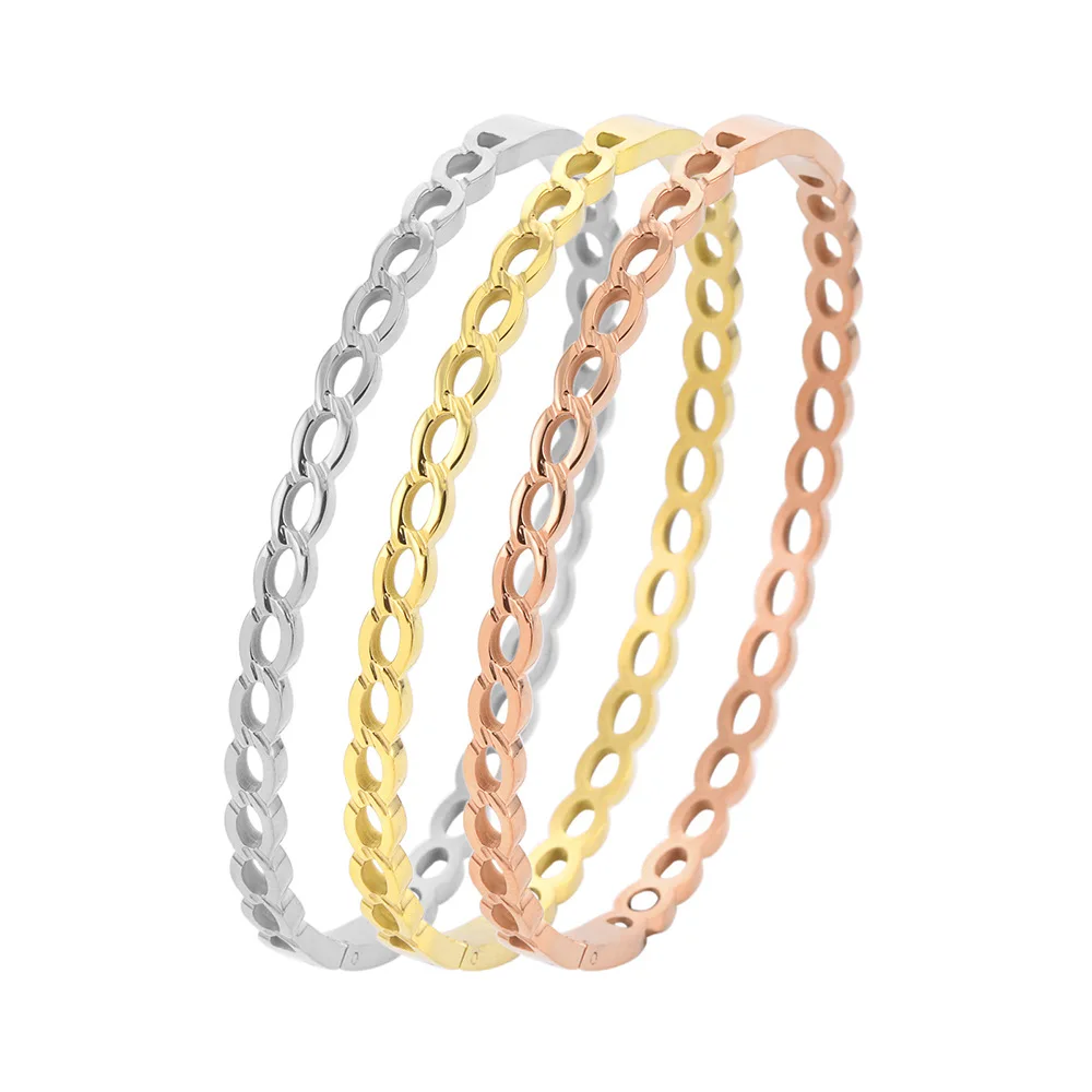 

Top Quality 4mm 6mm Infinity Bracelets For Women 2023 Pulseras Personality Jewellery Exaggerate Stainless Steel Men Bangles