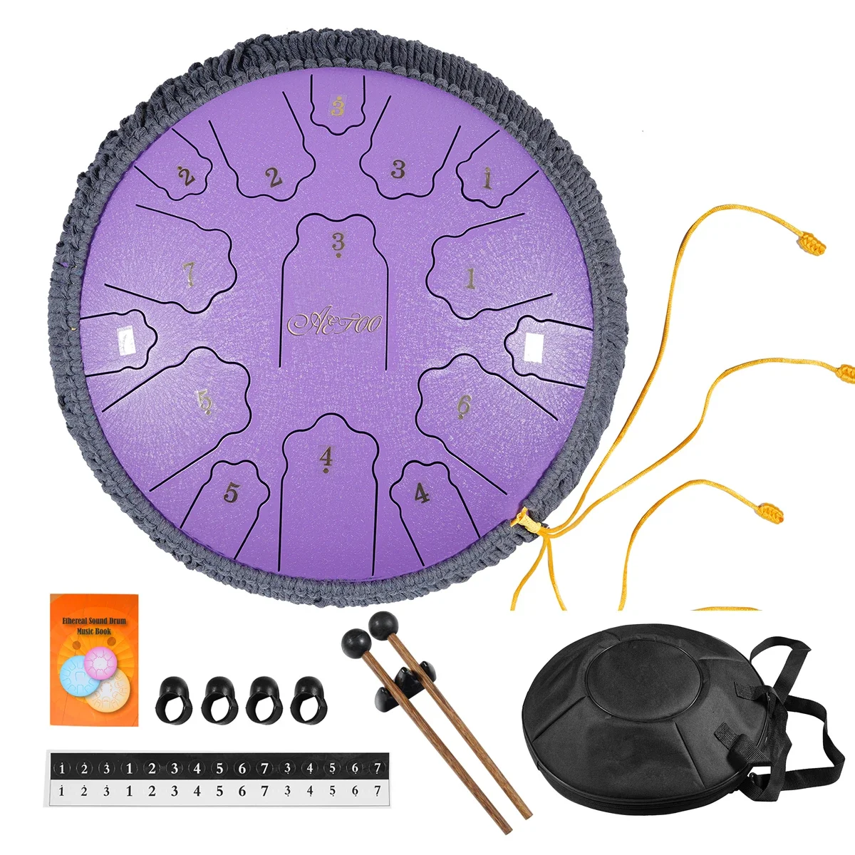 Барабан с язычком Handpan 14 дюймов 15 нот качественный стальной язычок основной