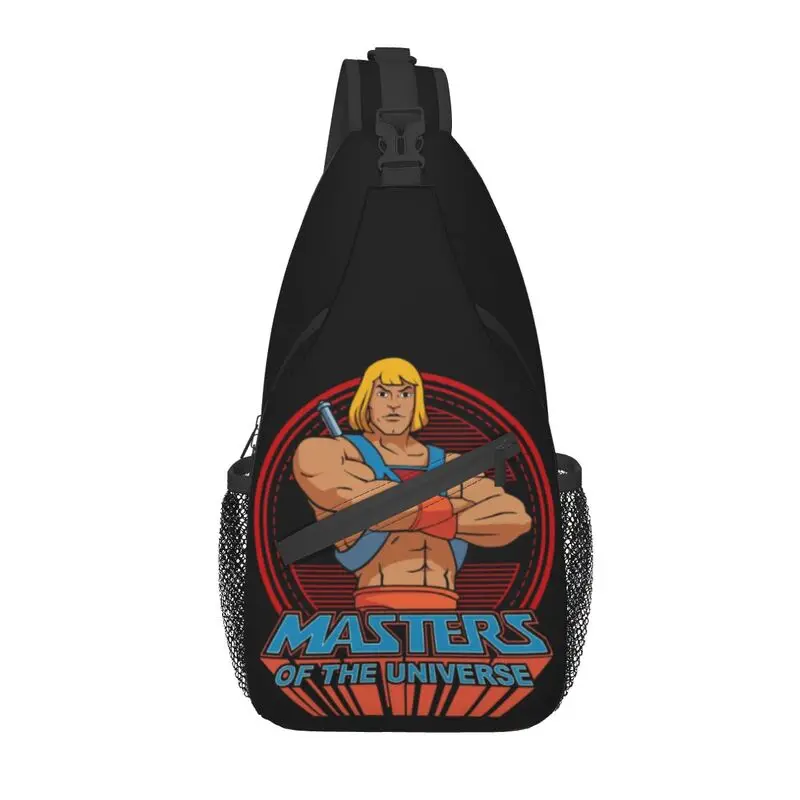 

Vintage He-Man Masters Of The Universe Crossbody Sling Backpack Men Custom Eternia Shoulder Chest Bag for Travel Hiking Daypack