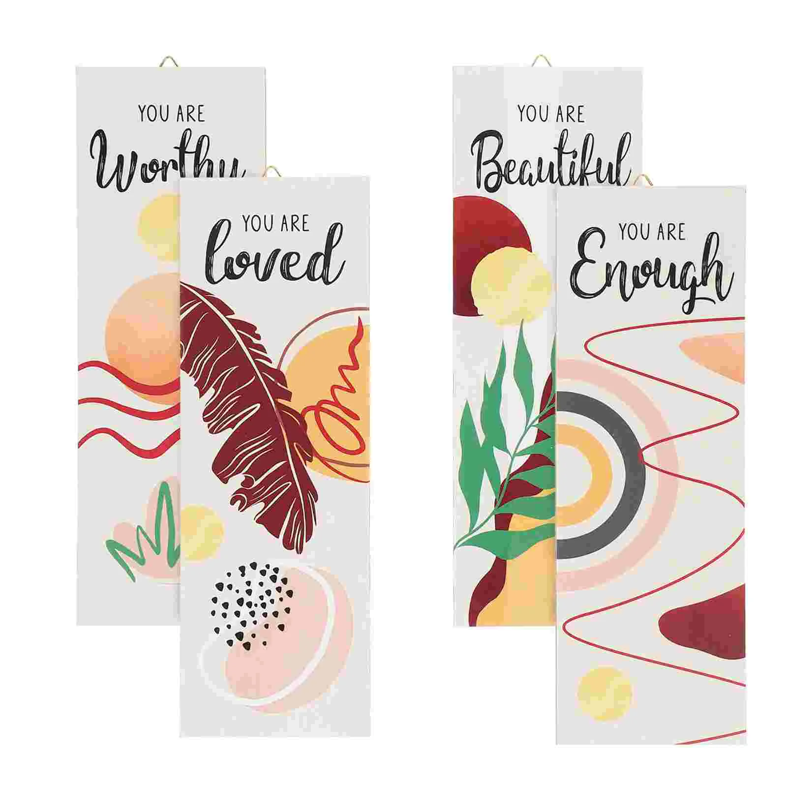 

4pcs Love Theme Wall Sign Pendants Home Wall Board