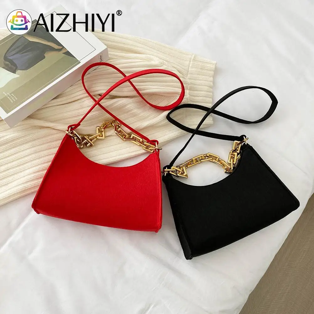 

Women Felt Shoulder Underarm Bag Chain Crossbody Tote Handbag Messenger Satchel Shoulder Handbags for Traveling