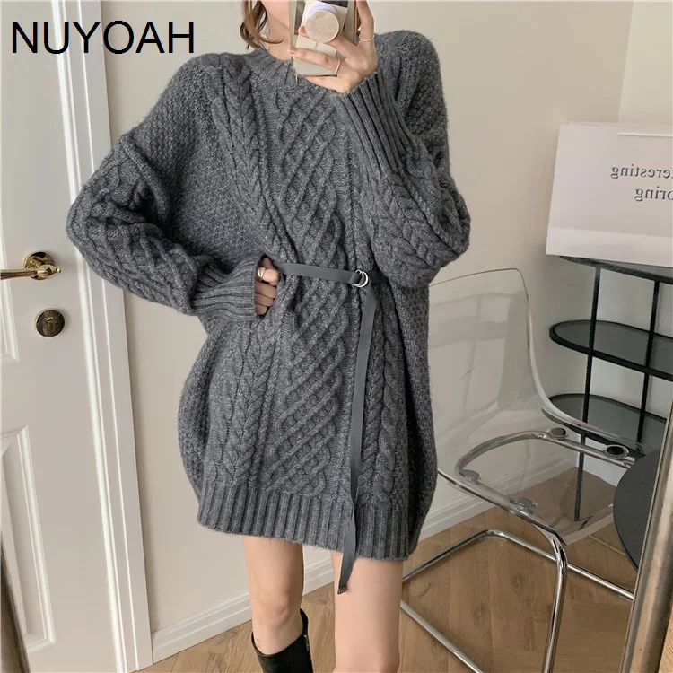 

Missing Middle and Long Pullover Sweater Autumn and Winter Senior Design Loose Long Sleeve Sweater Women