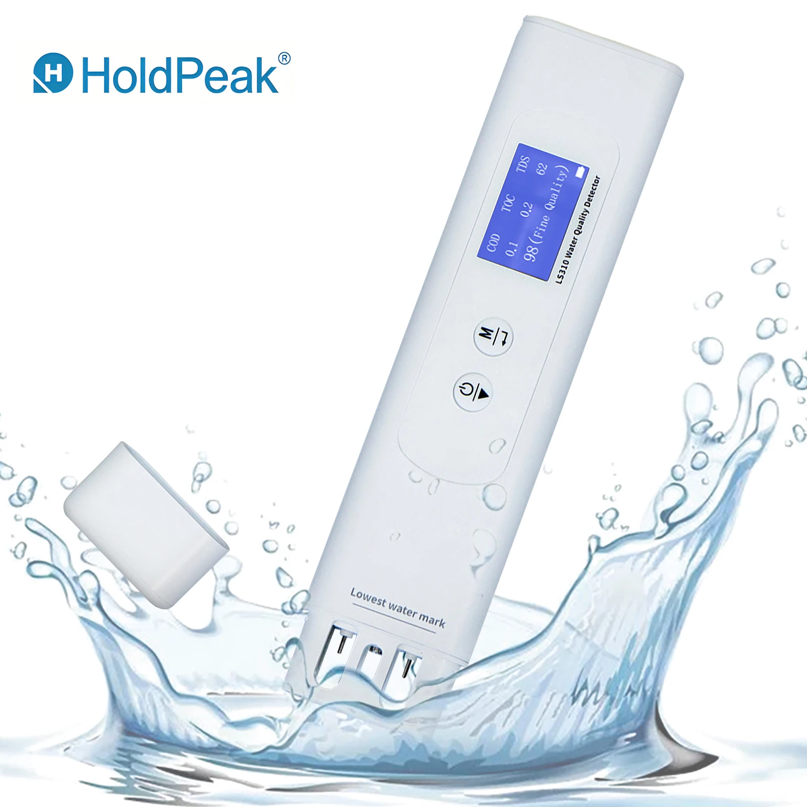 Фото Тестер качества воды HoldPeak 6-в-1: COD/TOC/TDS/EC/UV275/Температура, TFT-дисплей, интеллектуальная система оценки, 4-цветная подсветка, для питьевой воды №1
