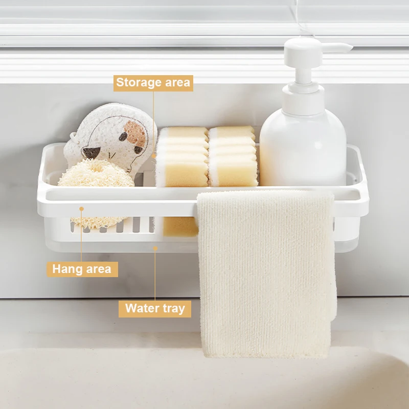 Компактная полка для полотенец ванной комнаты и кухонная сливная корзина —