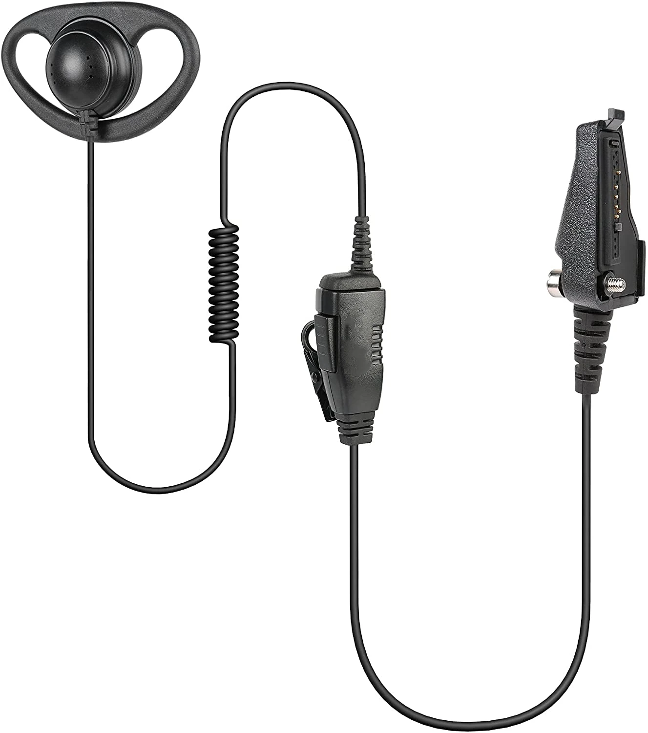NEXEDGE P25 NX-205 NX-210 NX-300 1-Wire D-Ring Earpiece and Mic Headset, Compatible with Kenwood Multi-Pin Two Way Radios