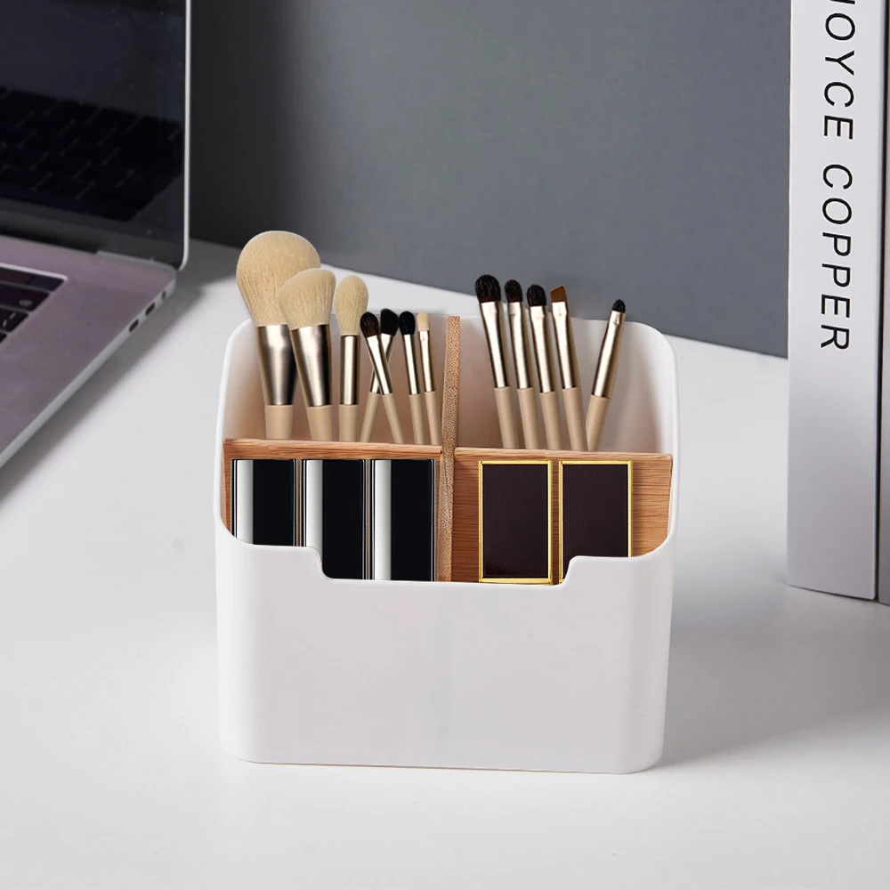 Настольный держатель для кистей макияжа 2/4 ячеек коробка хранения косметики