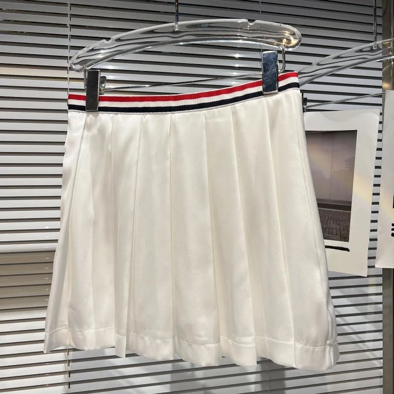J GIRLS 2022 Autumn Autumn Long Sleeve Turn Down Collar Silk Shirt Short Pleated Skirt White Two Piece Set Women Outfits GG221 enlarge