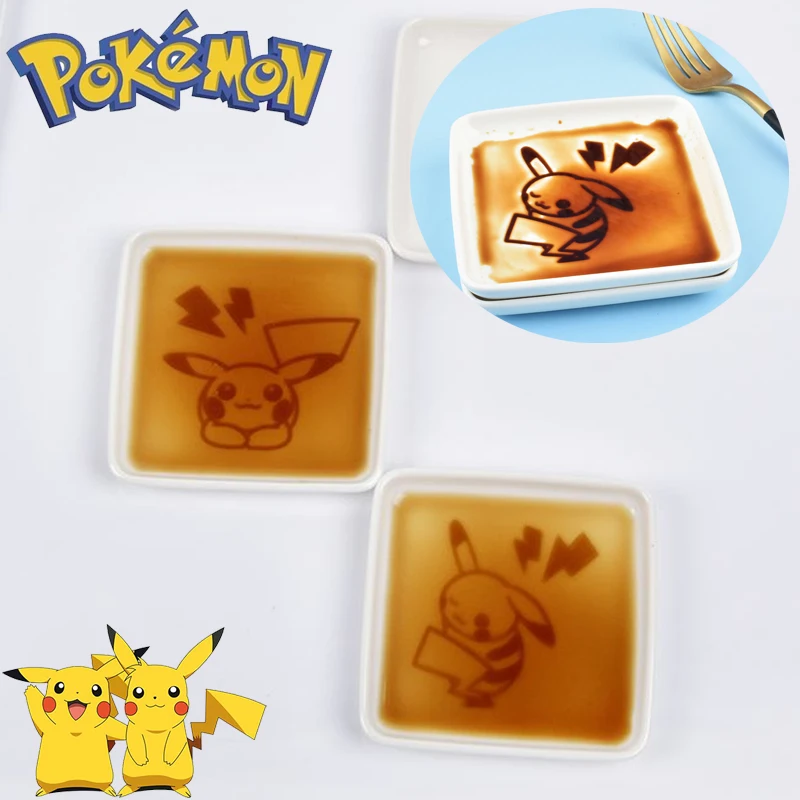 Покемон Пикачу, рельефная керамическая плитка, мультяшный аниме, домашний соевый соус, уксус, горчичная приправа, кухонная посуда, подарок