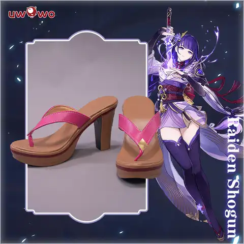 UWOWO Game Genshin Impact Raiden Shogun Baal обувь для косплея Ba'al Хэллоуин на высоких каблуках для женщин и девочек одежда