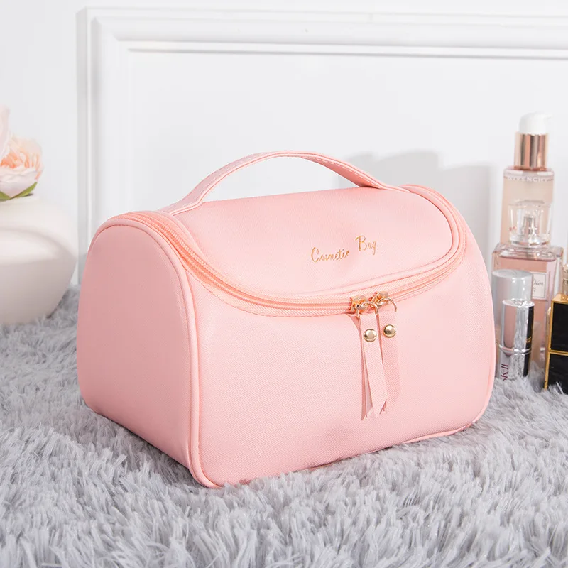 

Makeup Bag Pu Leather Women's Cosmetic Bags Korea Travel Organizer Toiletry Kit Portable Make Up Waterproof Ladies Makeup Pouch