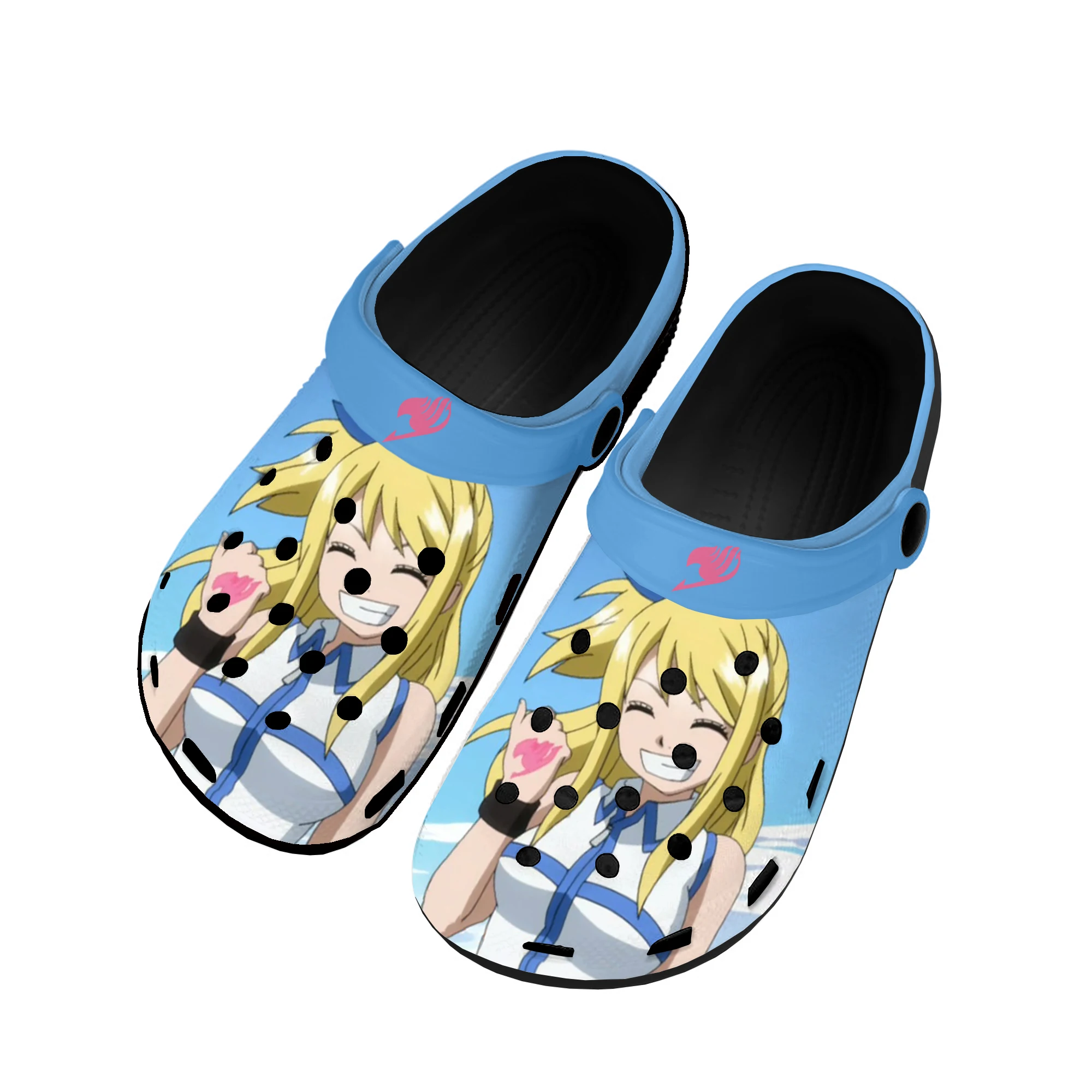 

Anime Fairy Tail Lucy Heartfilia Home Clogs Custom Water Shoes Mens Womens Teenager Shoe Garden Clog Beach Hole Black Slippers