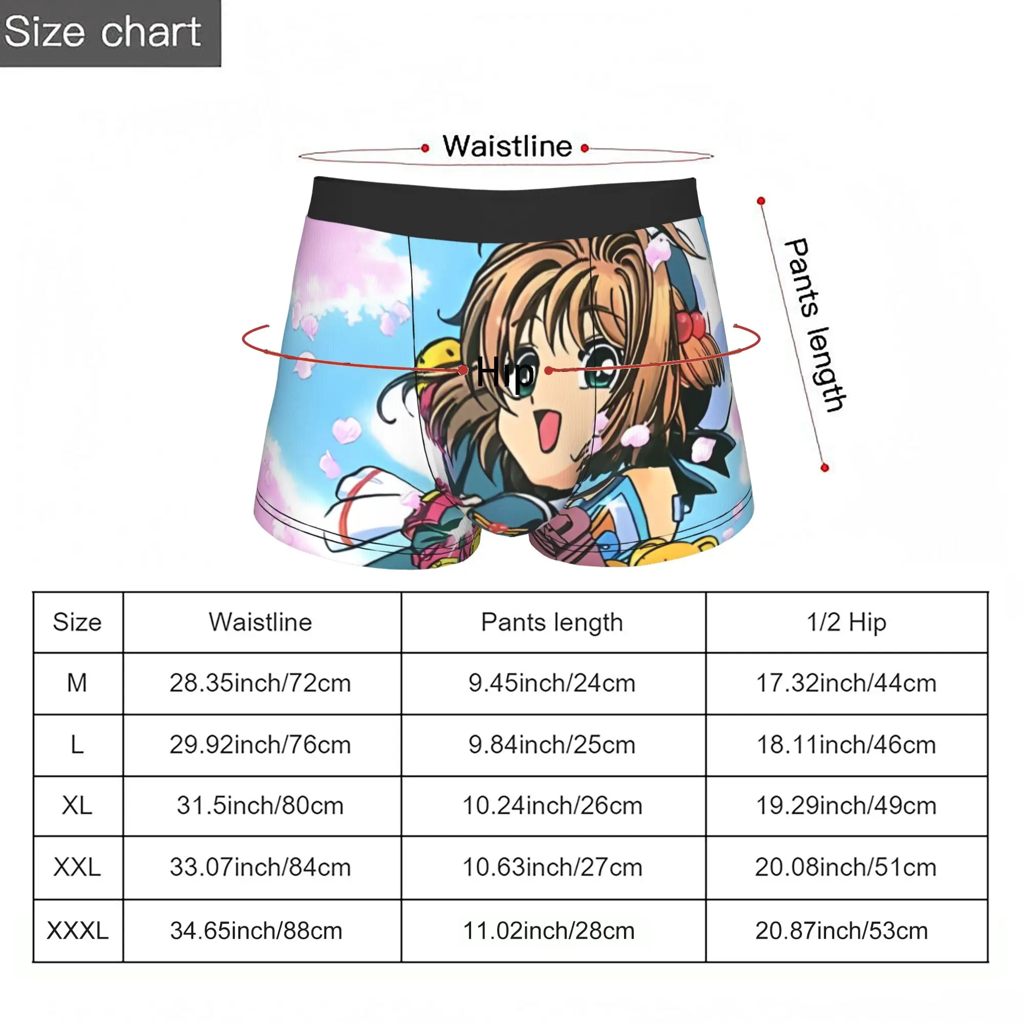 Трусы-боксеры Sakura Magic Rollerblades Bandai Cardcaptor Sakura, дышащие трусики, мужское нижнее белье, шорты с принтом, трусы-боксеры (art.: 3920d9ffaeb04) - 3920d9ffaeb04