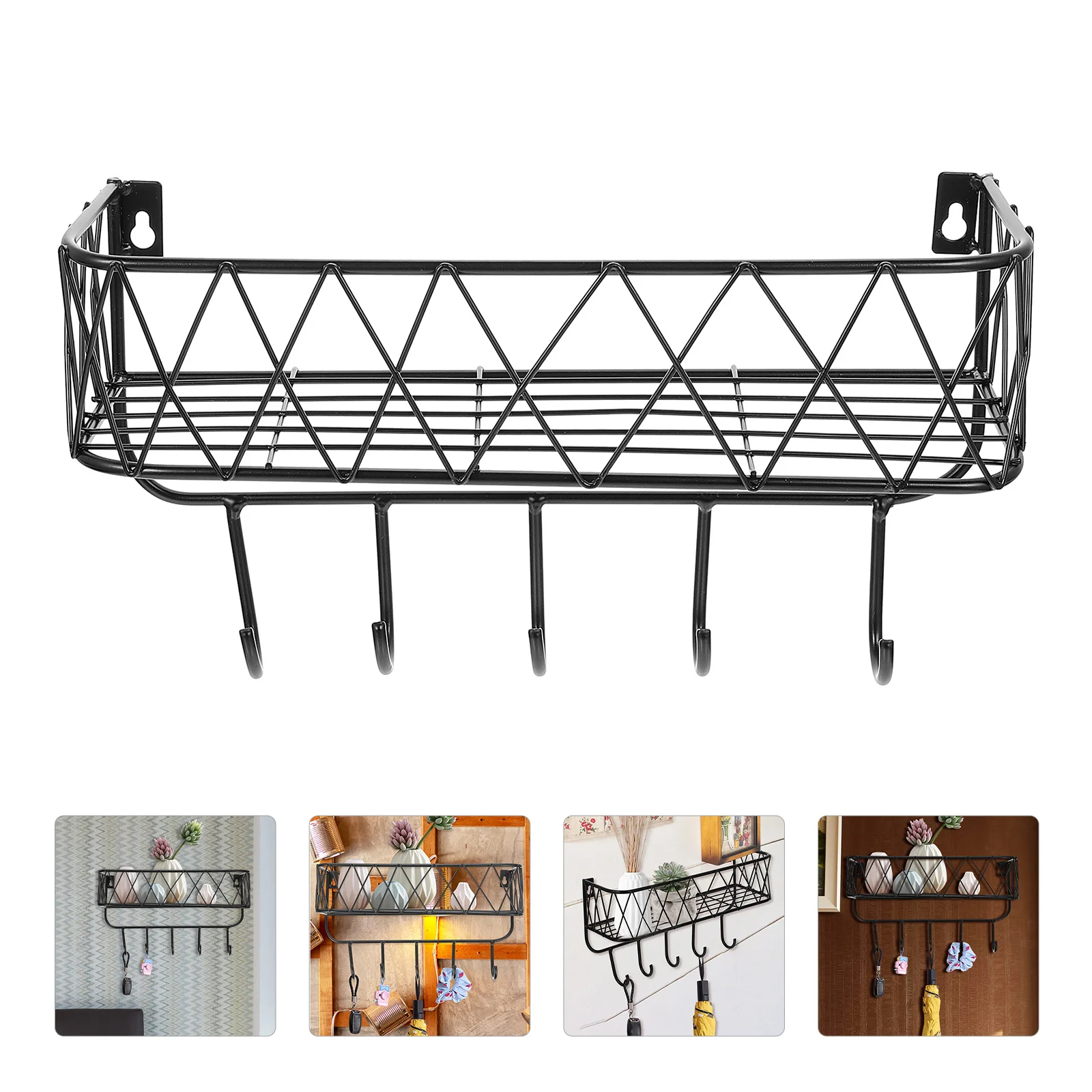 

Крючки для настенных ключей, держатель для пальто, настенная полка с металлической проволокой, подвесная вешалка, корзина, органайзер, дере...