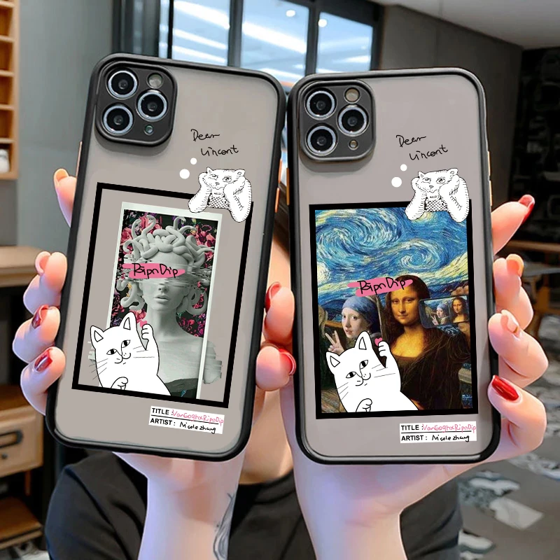 

Great aesthetics of art Cellphone Bumper Clear Matte PC Back Phone Case For iphone 11 12 13 14 Pro XSMax 7 8 14 Plus X XR case