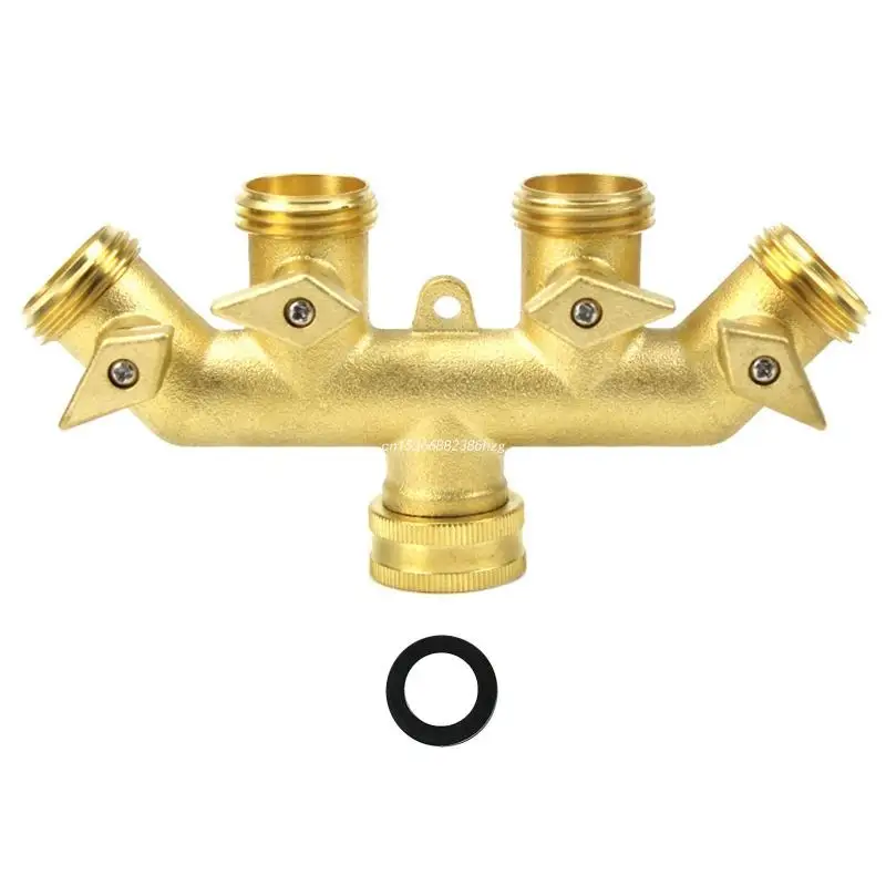 

4 Ways Garden Hose Splitter 3/4 Faucet Diverter for VALVE Adjustable Flow Contro Dropship