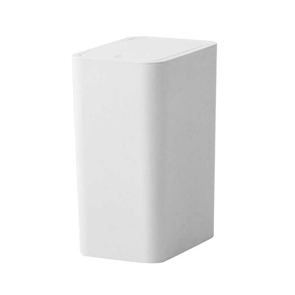 

Household Trash Can Garbage Waste Bin Car Container Home Plastic Go Containers Push-type Round Lid