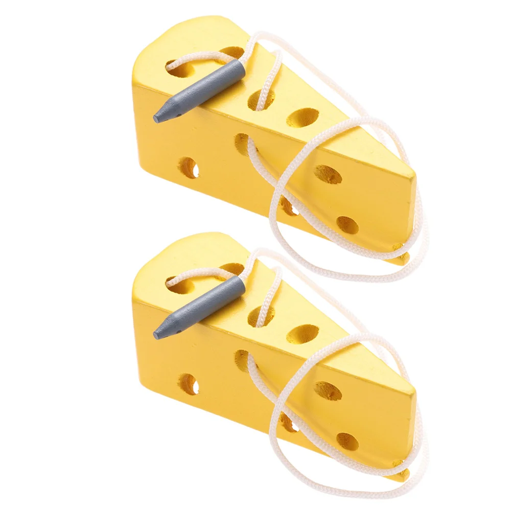 

2Pcs Fine Motor Skills Toy Educational Wood Block Puzzles Toy Kid Brain Teaser Wooden Cheese Toys Christmas Educational Gift