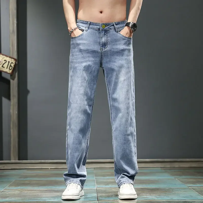 Мужские свободные черные джинсы Shangkaka