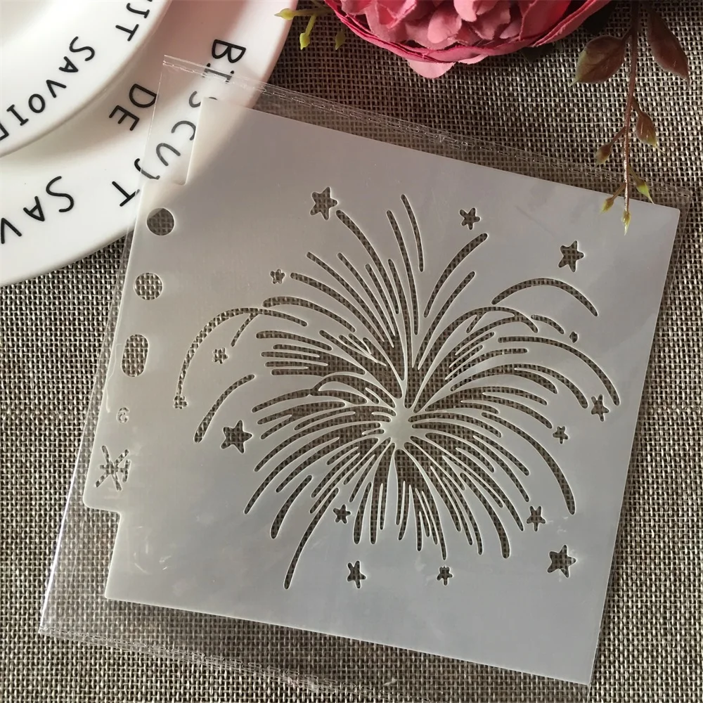 

14*13cm Firework DIY Layering Stencils Wall Painting Scrapbook Coloring Embossing Album Decorative Template