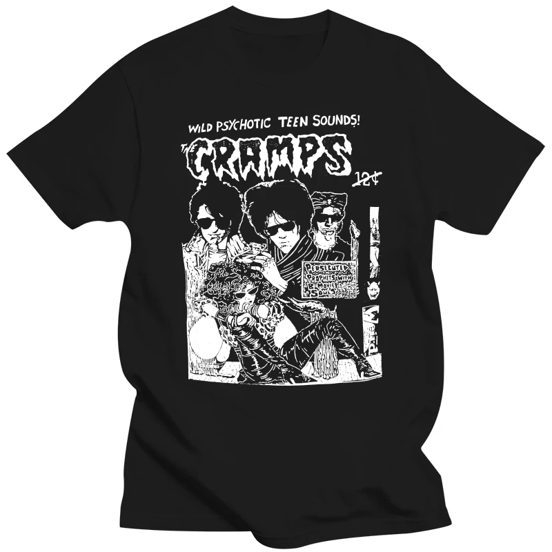 

Cotton Tee Shirts For Men Mens T-Shirt The Cramps Psychobilly Garage B Movie Horror Gig Poster Lux S 5Xl