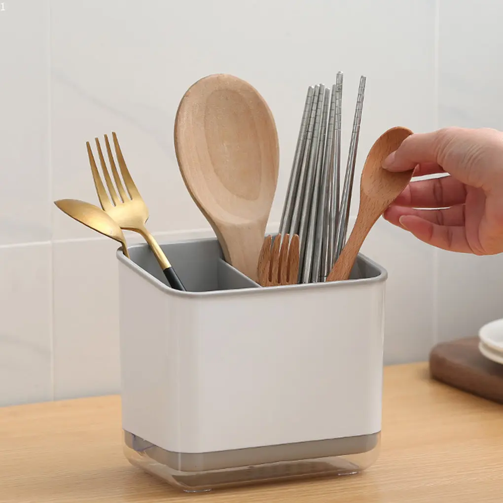 

Multifunctional Chopstick Spoon Storage Holder Plastic Drainer Drain Double Layer Cutlery Knife Fork Drain Racks Kitchen Tools