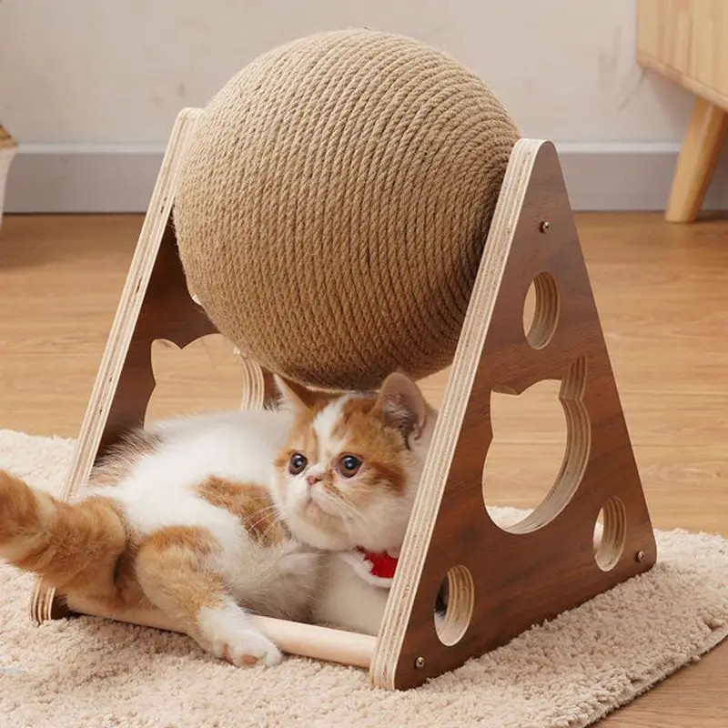 

Cats Scratcher Wear-resistant Pet Cat Scratching Ball Toy Kitten Sisal Rope Ball Board Grinding Paws Toys Furniture supplies