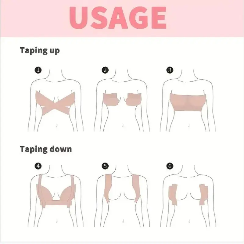 Невидимая лента для подтяжки груди дышащая поддерживающая с пайетками сосков