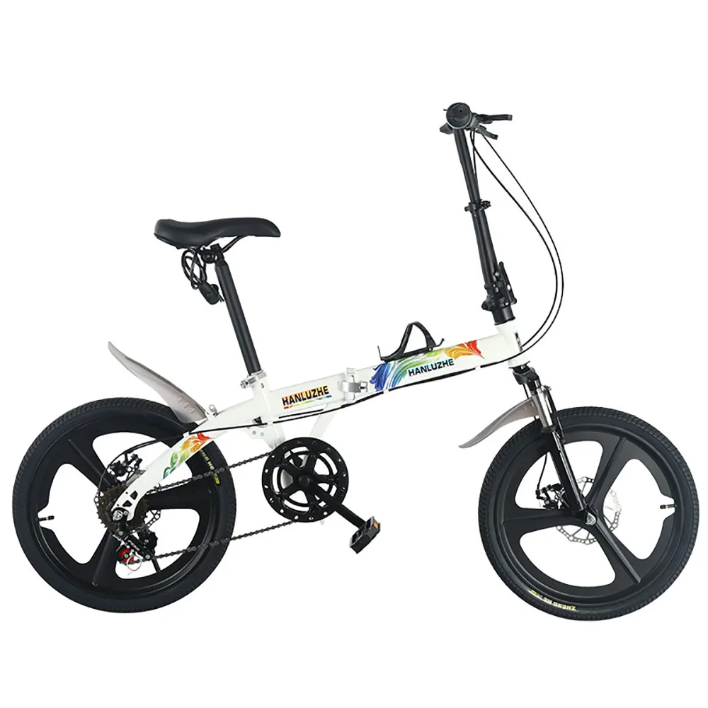 

20 Inch Folding Bicycle High Carbon Steel Integrated Wheel Dual Disc Brake Installation Free Lightweight Cycling Boys and Girls