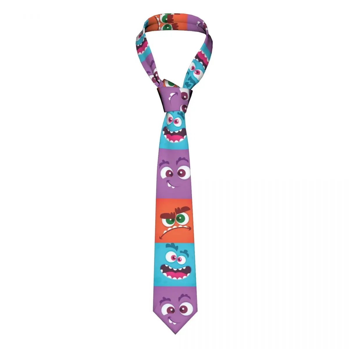 

Monster Faces Necktie Men Women Polyester 8 cm Neck Tie for Men Fashion Wide Suits Accessories Gravatas Office