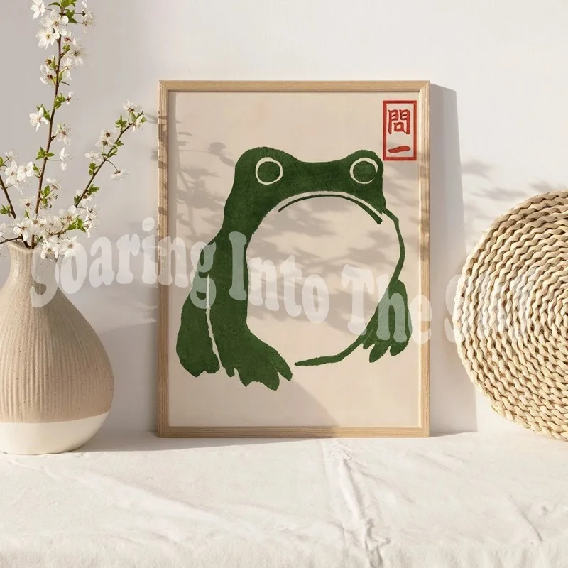 3pcs Japanese Matsumoto anime Frog Poster Vintage Ukiyo-e Print Painting Wall Art Living Room Bedroom Decor