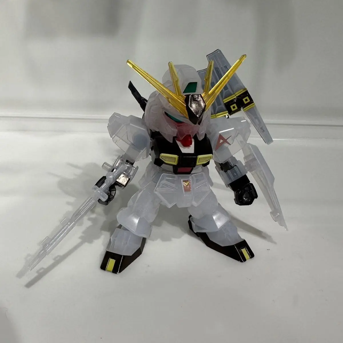 Фото Набор фигурок Bandai BB Warrior SD Nu Gundam Vs Sazabi Fate Showdown с прозрачной подставкой Gundam, лимитированная серия, оригинальная коробка №4